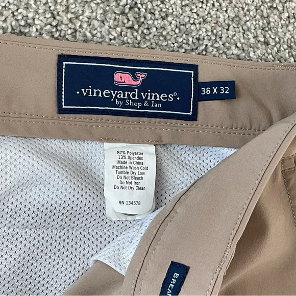 Vineyard Vines Breaker Pant Tan Size 36 X 32 - Picture 5 of 5